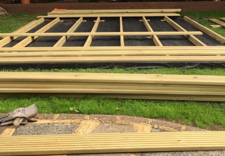Simple 3.6m Square Garden Decking Area